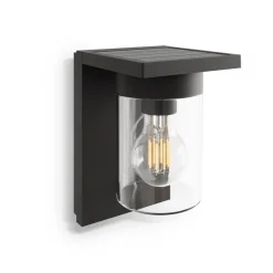 Asti udendørs LED-væglampe, sensor, IP44, sort^Calex Outlet