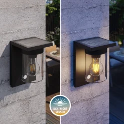 Asti udendørs LED-væglampe, sensor, IP44, sort^Calex Outlet