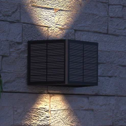 Calex Solcellelamper>Caserta udendørs LED-væglampe, op/ned, sort