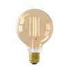 Calex Dæmpbar Led-Pære|Filament Pære>E27 G95 4,5 W LED-filament guld 821, dæmpes