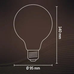 Calex Dæmpbar Led-Pære|Filament Pære>E27 G95 4,5 W LED-filament guld 821, dæmpes