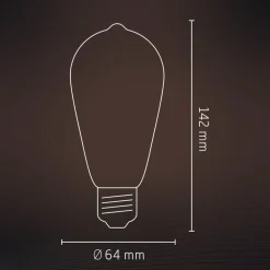 Calex Dæmpbar Led-Pære|Filament Pære>E27 ST64 3,5 W LED-filament guld 821, dæmpes