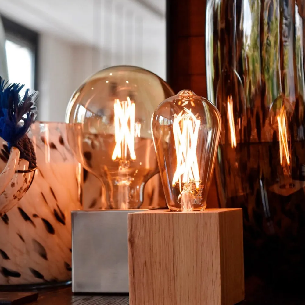 Calex Dæmpbar Led-Pære|Filament Pære>E27 ST64 3,5 W LED-filament guld 821, dæmpes