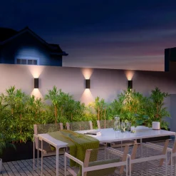 Calex LED udendørs væglampe Rektangel op/ned højde 23cm sort