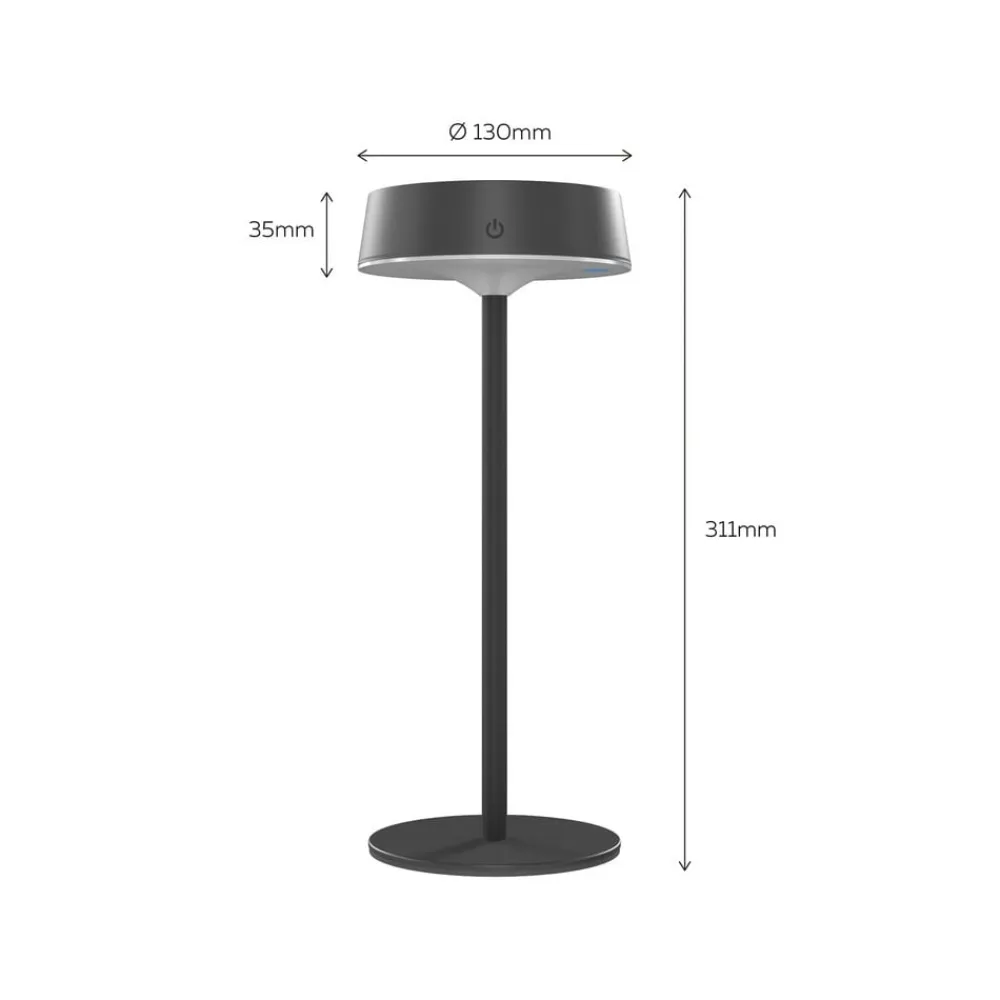 Calex LED-bordlampe Parma, dæmpbar, sort