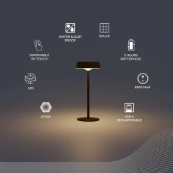 Calex LED-bordlampe Parma, dæmpbar, sort