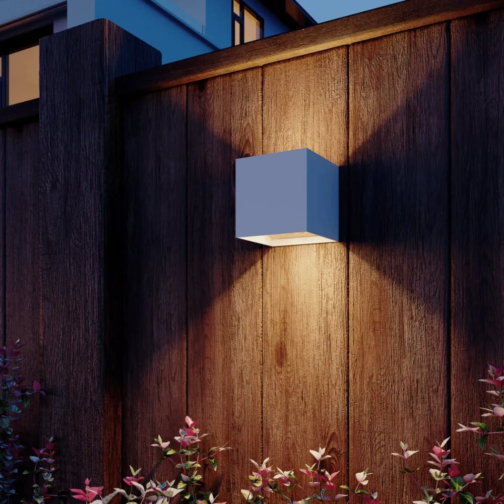 Calex Væglampe Med Sensor|Terrassebelysning>LED-udendørs væglampe med batteri og sensor Volterra, hvid, IP44