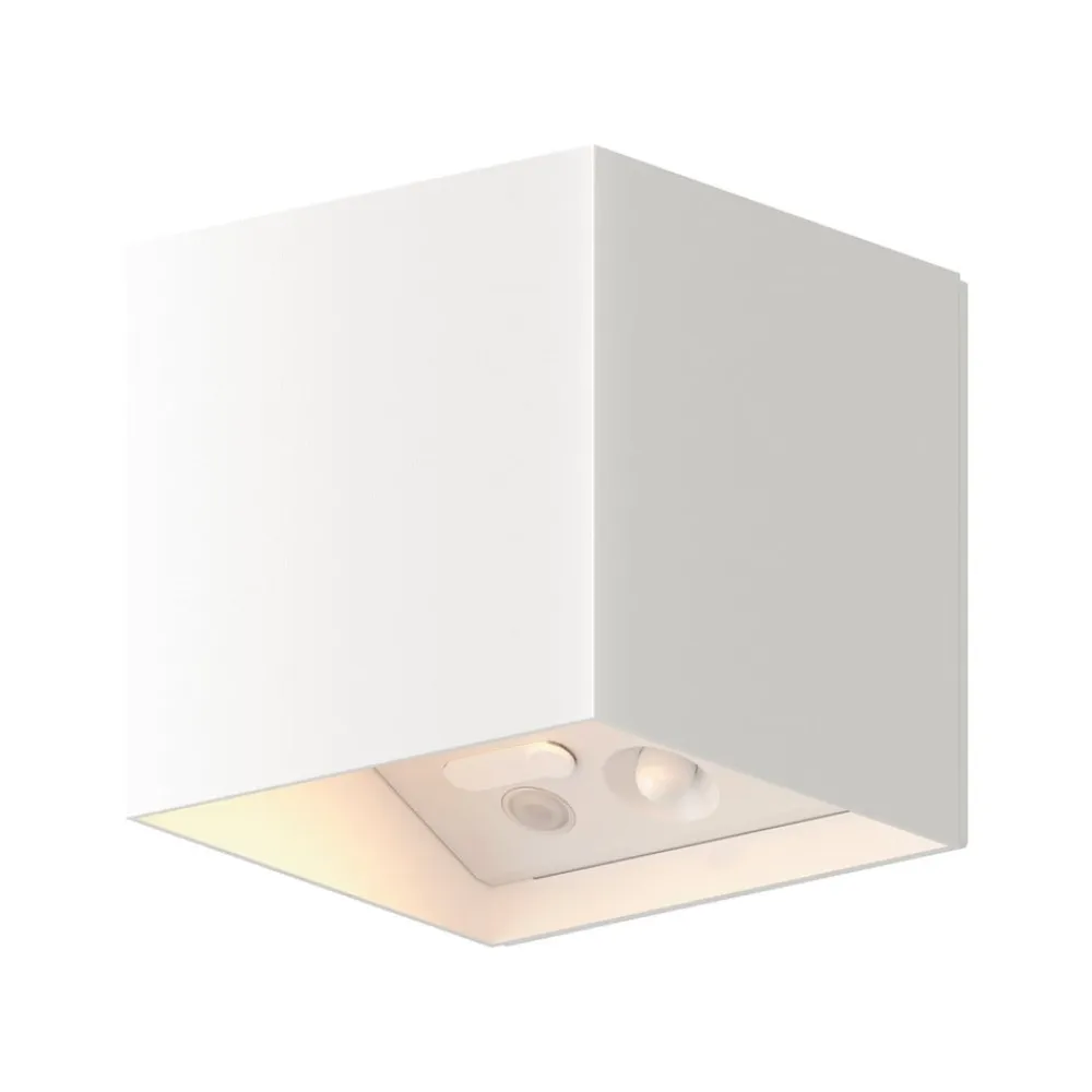 Calex Væglampe Med Sensor|Terrassebelysning>LED-udendørs væglampe med batteri og sensor Volterra, hvid, IP44