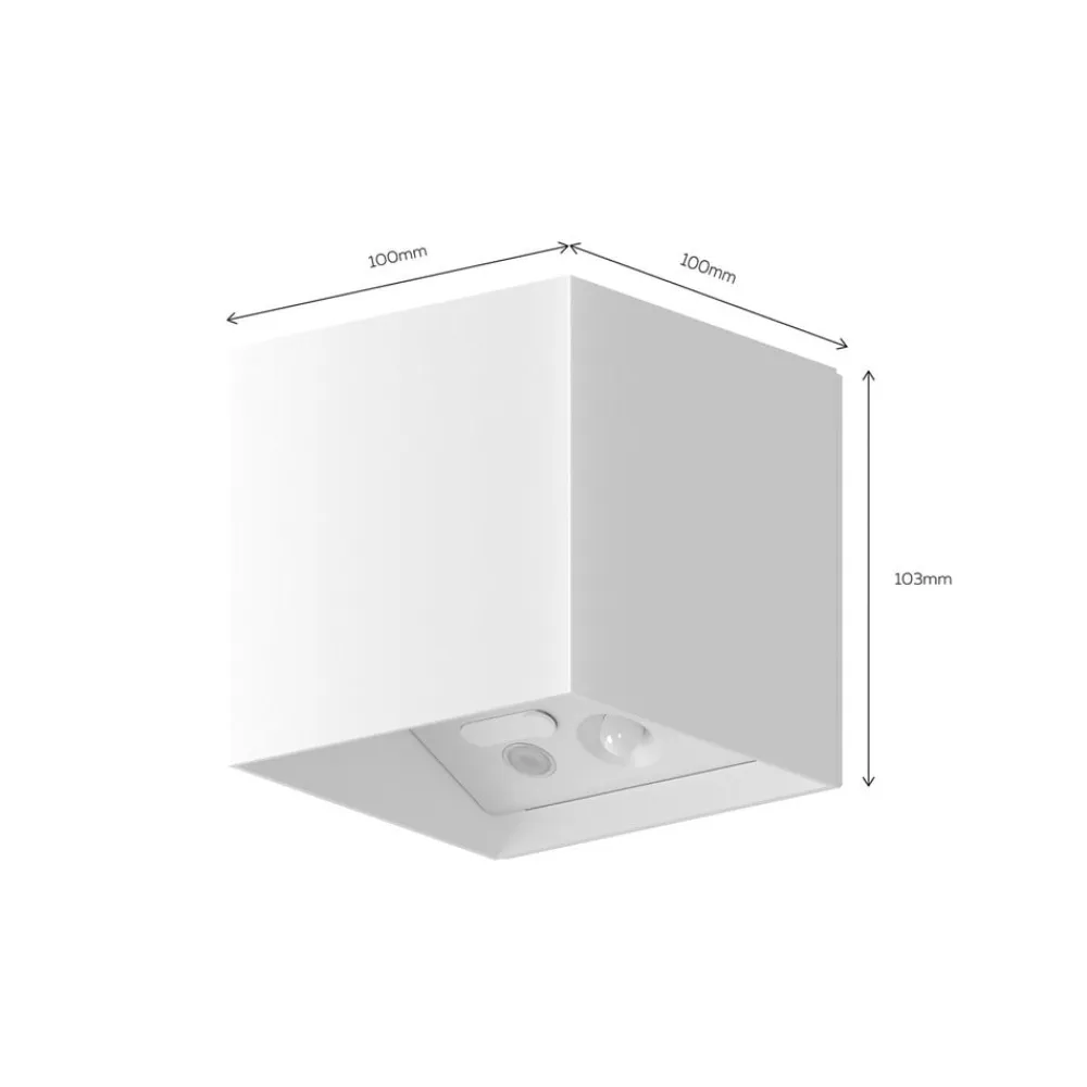 Calex Væglampe Med Sensor|Terrassebelysning>LED-udendørs væglampe med batteri og sensor Volterra, hvid, IP44