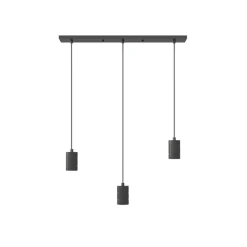 Retro pendellampe, kantet, 3 lyskilder, sort^Calex Outlet
