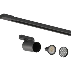 Calex skinnesæt, 6 GU10-spots, sort, længde 3 m, metal