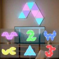 Calex Smart LED-væglampe TRIANGLES, 9-delt, RGBW, dæmpbar