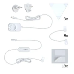 Calex Smart LED-væglampe TRIANGLES, 9-delt, RGBW, dæmpbar