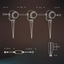 Smart Outdoor Spotlight, jordspyd, sæt med 3 stk^Calex Discount