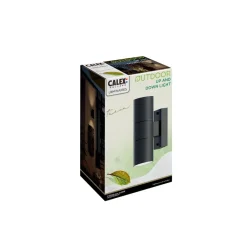 Calex udendørs væglampe GU10 stål, op/ned, 17 cm, sort