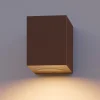 Calex Væglamper>udendørs væglampe GU10, downlight, højde 8 cm, rustbrun