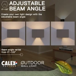 udendørs væglampe Rektangel op/ned højde 10 cm antracit^Calex Best