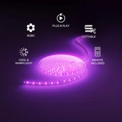 Vista LED-strip, længde 20 m, RGB, CCT fjernbetjening^Calex Hot