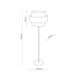 TK Lighting Calisto gulvlampe, jute, cylinder, naturbrun, højde 155 cm