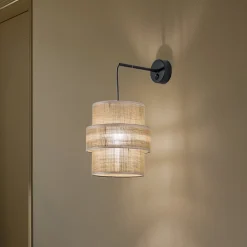 TK Lighting Væglamper>Calisto væglampe, jute, naturbrun, afbryder