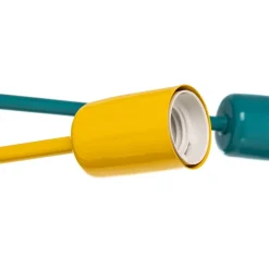 Børn HELAM Cambridge loftlampe, 6 lyskilder, gul-turkis-blå