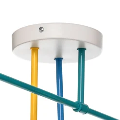 Børn HELAM Cambridge loftlampe, 6 lyskilder, gul-turkis-blå