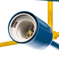 Børn HELAM Cambridge loftlampe, 6 lyskilder, gul-turkis-blå