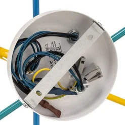 Børn HELAM Cambridge loftlampe, 6 lyskilder, gul-turkis-blå