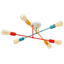 Børn HELAM Loftlamper>Cambridge loftlampe 6 lyskilder, orange-rød-turkis