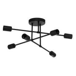 Cambridge loftlampe, 6 lyskilder, sort^HELAM Online