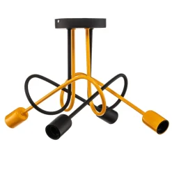 Cambridge loftlampe, 4 lyskilder, sort-orange^HELAM Online