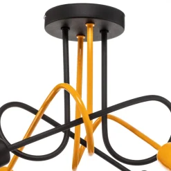 Cambridge loftlampe, 4 lyskilder, sort-orange^HELAM Online