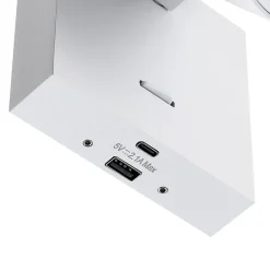 CAN TILT vægspot, hvid, 10 x 10 cm, metal, kontakt, USB^Deko-Light Discount