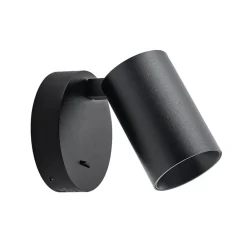 Deko-Light CAN TILT vægspot, sort, Ø 10 cm, metalkontakt USB