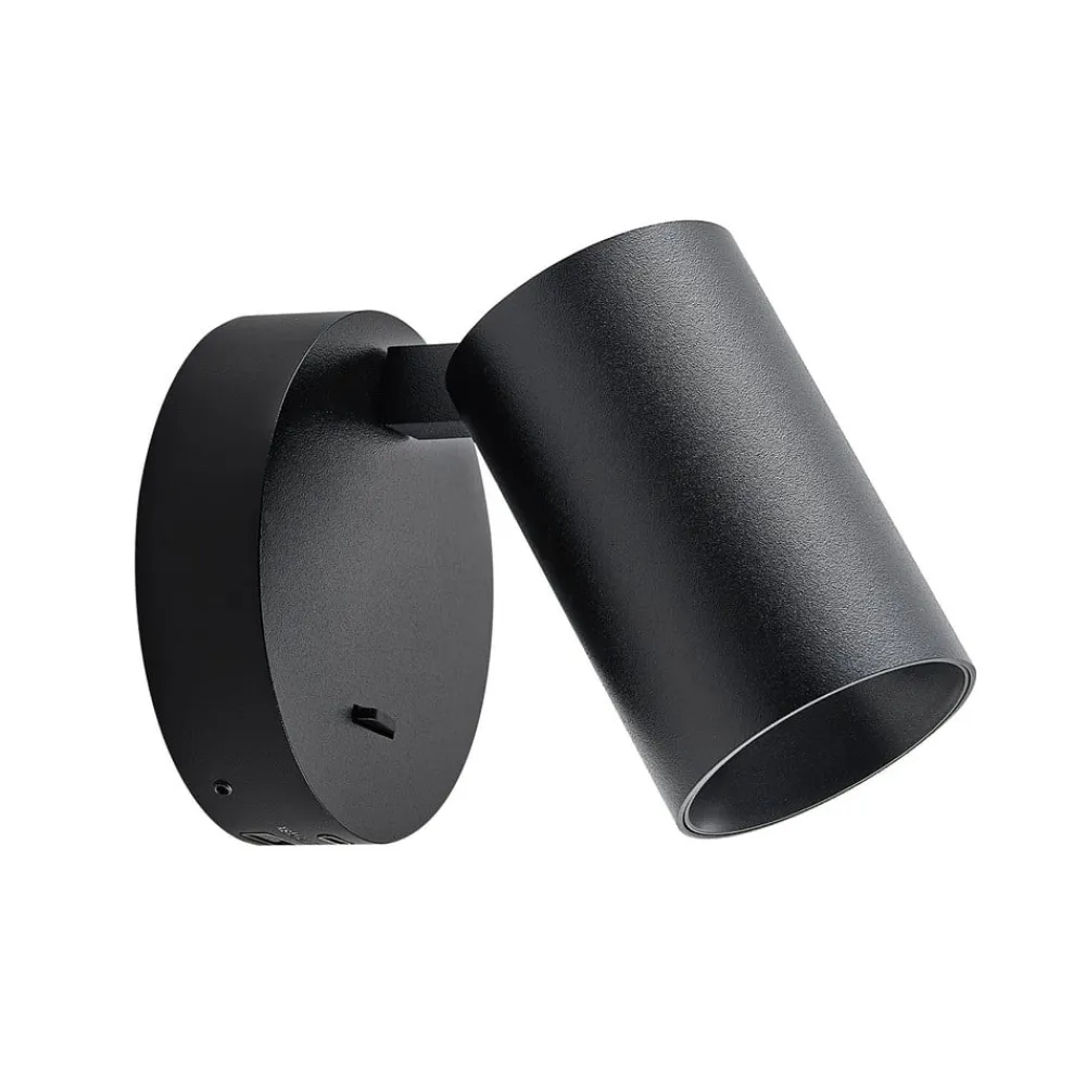 Deko-Light CAN TILT vægspot, sort, Ø 10 cm, metalkontakt USB