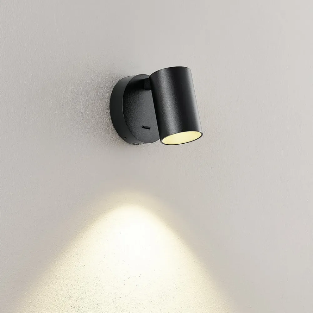 Deko-Light CAN TILT vægspot, sort, Ø 10 cm, metalkontakt USB