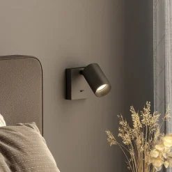 CAN TILT vægspot, sort, 10 x 10 cm, metal GU10 kontakt^Deko-Light