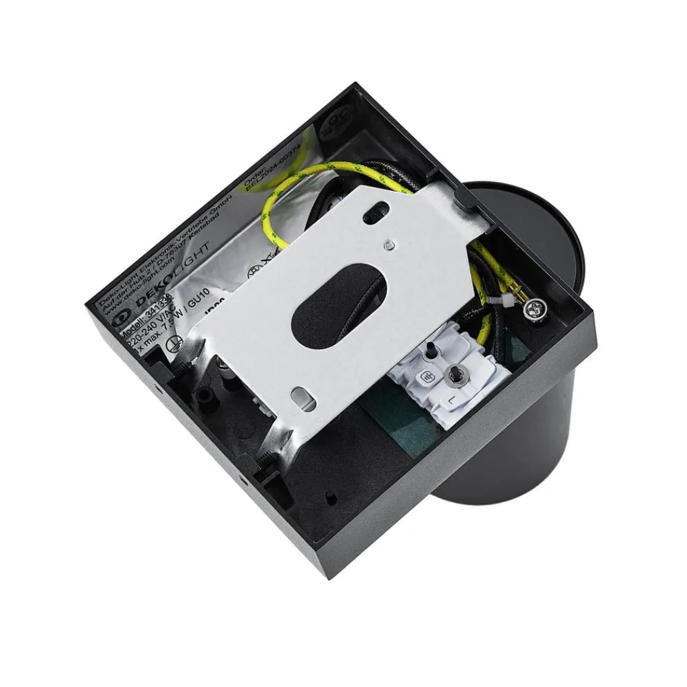 CAN TILT vægspot, sort, 10 x 10 cm, metal GU10 kontakt^Deko-Light