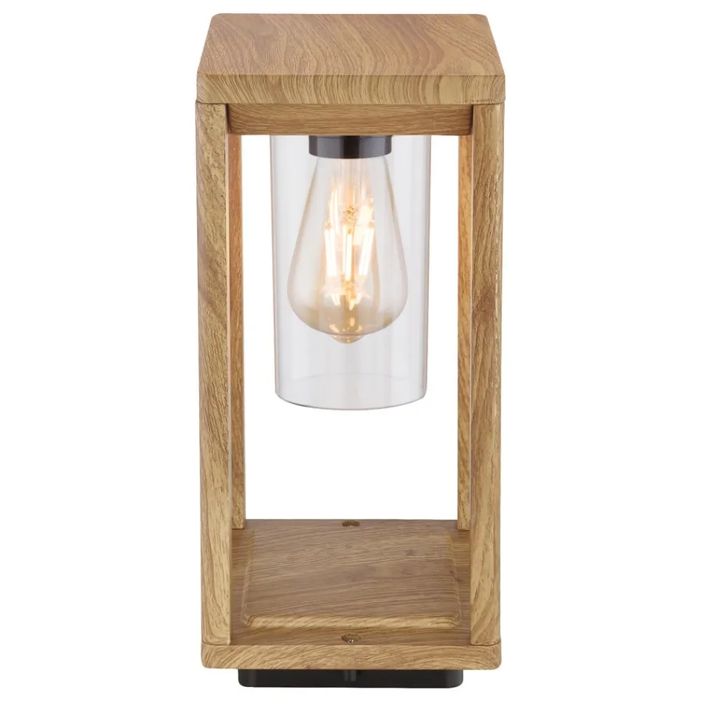 Candela sokkellampe i trælook, højde 35cm^Globo Clearance