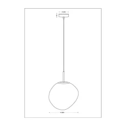Canopus hængelampe, sølvfarvet, Ø 36 cm, glas, E27^Eco-Light Online