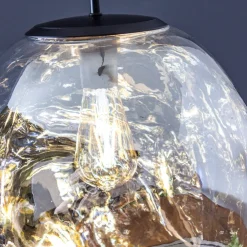 Canopus hængelampe, sølvfarvet, Ø 36 cm, glas, E27^Eco-Light Online