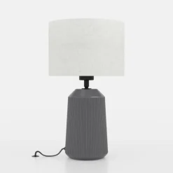 EGLO Bordlamper>Capalbio bordlampe, grå fod/natur skærm