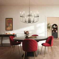 Capitol Hill lysekrone, 12 lys, børstet nikkel^KICHLER Sale