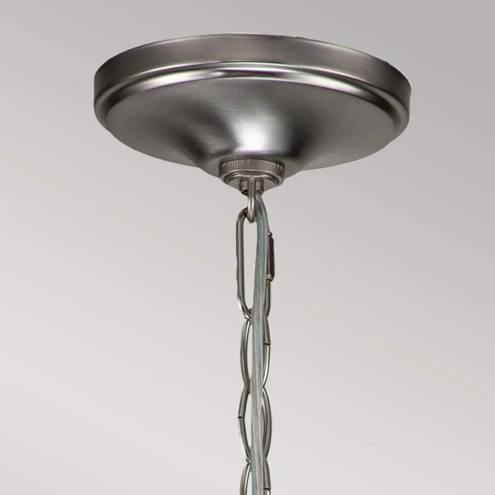 KICHLER Capitol Hill lysekrone, 6 lys, børstet nikkel