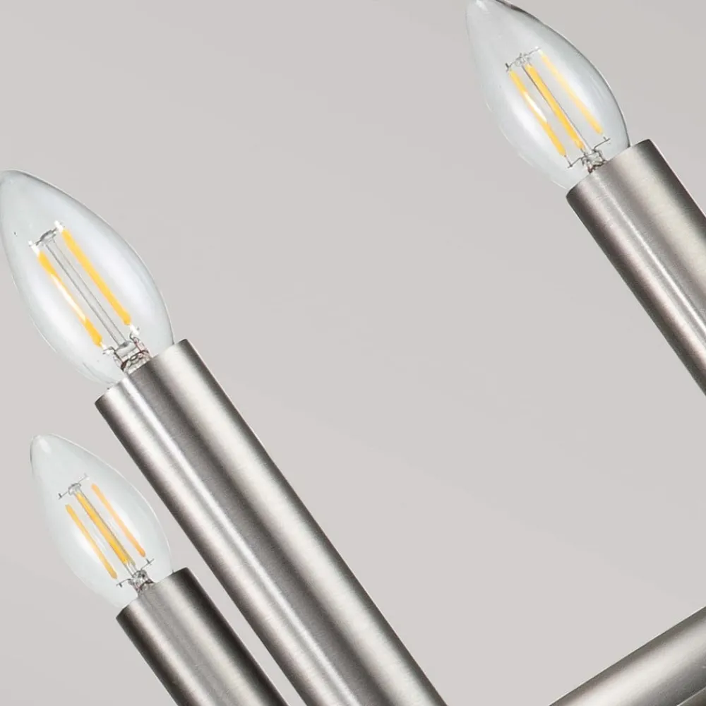 KICHLER Capitol Hill lysekrone, 6 lys, børstet nikkel