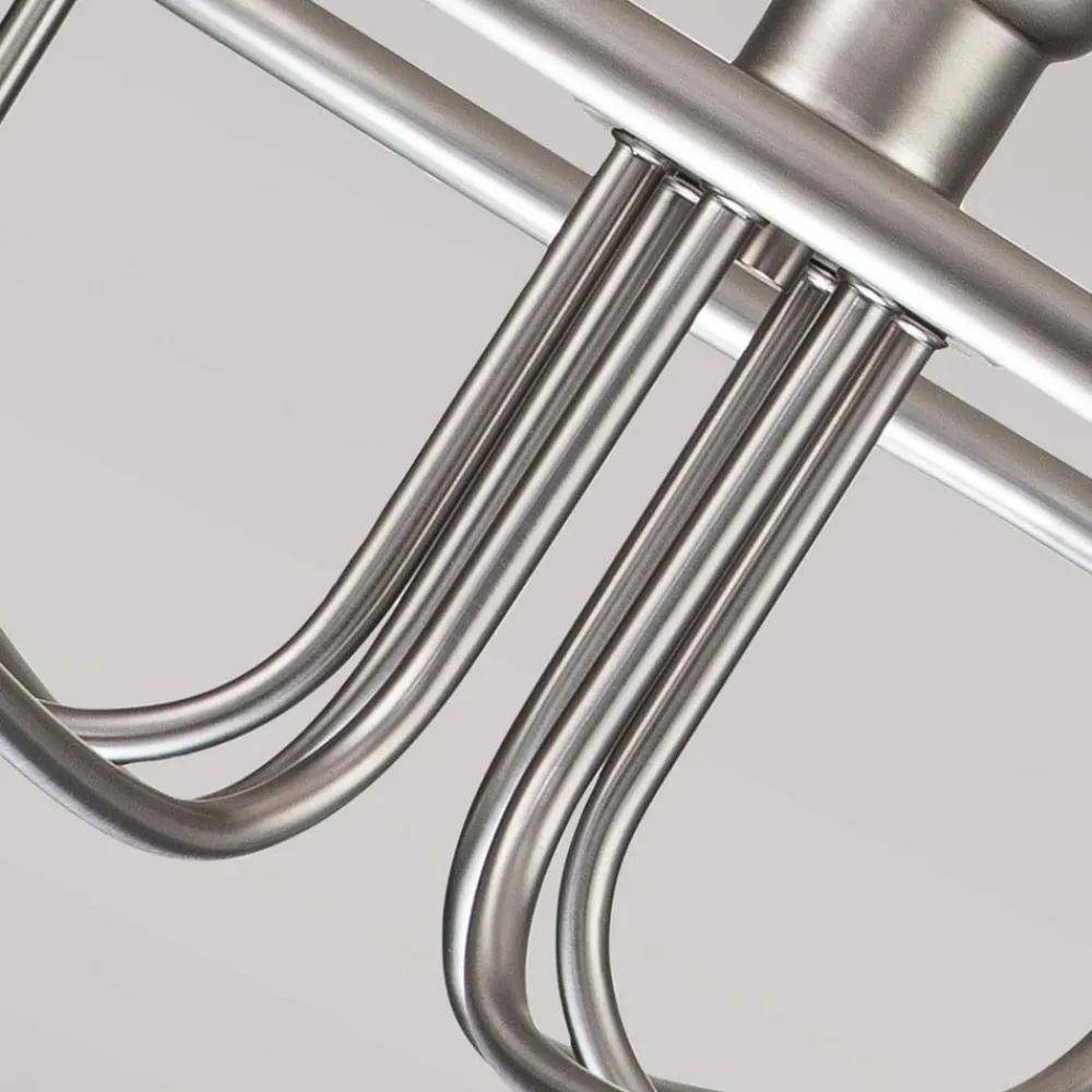 KICHLER Capitol Hill lysekrone, 6 lys, børstet nikkel