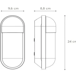 Capsule udendørs væglampe, klar/sort^Lucide New