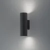 Carbon væglampe, sort, højde 20 cm, aluminium, 2 lyskilder.^SOLLUX LIGHTING Sale