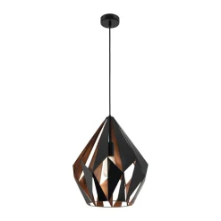 EGLO Pendellamper>Carlton pendel, sort/kobber, Ø 38,5 cm