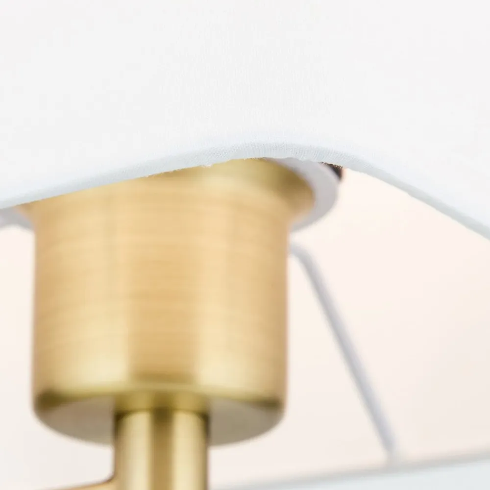 ORION Gulvlamper|Gulvlamper>Carlton tekstilgulvlampe, mat messing